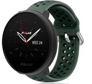 Strap-it Polar Ignite 2 siliconen bandje met gaatjes (legergroen)