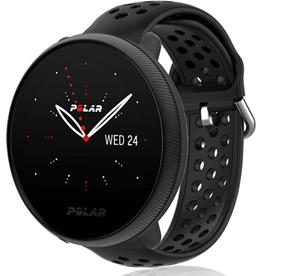 Strap-it Polar Ignite 2 siliconen bandje met gaatjes (zwart)