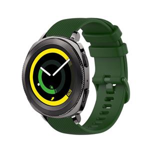 Strap-it Samsung Gear Sport Luxe Siliconen bandje (legergroen)