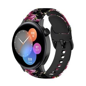 Strap-it Huawei Watch GT3 42 mm Pink Flower Siliconen bandje