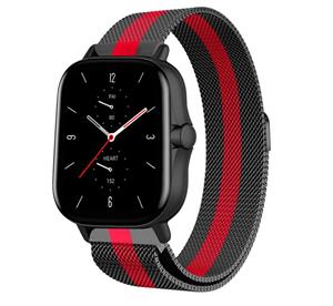 Strap-it Amazfit GTS 2 Milanese band (zwart/rood)