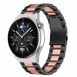Strap-it Huawei Watch GT 3 Pro 46mm stalen band (zwart/roze)