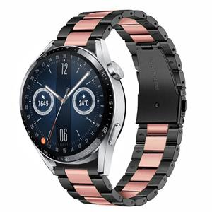 Strap-it Huawei Watch GT 3 46mm stalen band (zwart/roze)