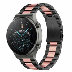 Strap-it Huawei Watch GT 2 Pro stalen band (zwart/roze)