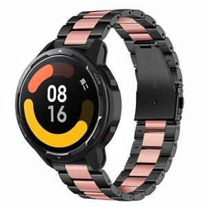 Strap-it Xiaomi Watch S1 stalen band (zwart/roze)
