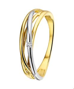 Tft Ring Diamant 0.02ct H SI Bicolor Goud