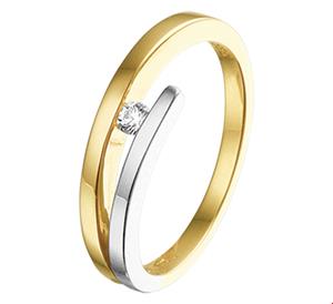 Tft Ring Diamant 0.05ct H SI Bicolor Goud