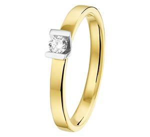 Tft Ring Diamant 0.10ct H SI Bicolor Goud