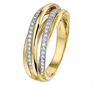 Tft Ring Diamant 0.32ct H SI Bicolor Goud