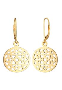 Elli, Ohrringe Ornament Orientalisch Rund 925 Silber in gold, Schmuck für Damen