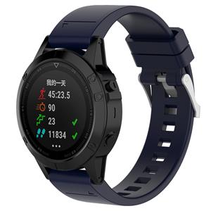 Strap-it Garmin Fenix 5s / 6s glossy silicone band (donkerblauw)