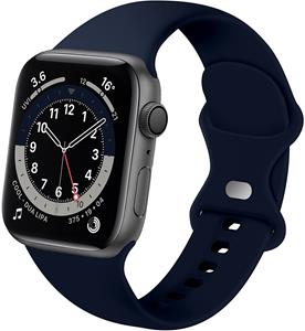 Strap-it Apple Watch 8 siliconen bandje (donkerblauw)