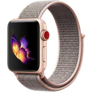 Strap-it Apple Watch 8 nylon bandje (pink sand)