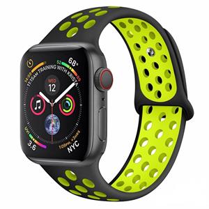Strap-it Apple Watch 8 sport band (zwart/geel)