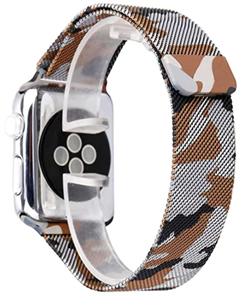 Strap-it Apple Watch 8 Milanese band (camouflage bruin)