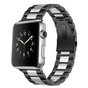 Strap-it Apple Watch 8 stalen band (zwart/zilver)