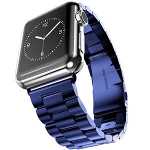 Strap-it Apple Watch 8 stalen band (blauw)