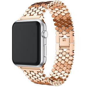 Strap-it Apple Watch 8 stalen vis band (rosé goud)
