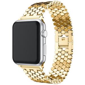 Strap-it Apple Watch 8 stalen vis band (goud)