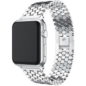 Strap-it Apple Watch 8 stalen vis band (zilver)