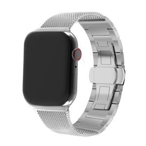 Strap-it Apple Watch 8 stalen Milanese band (zilver)