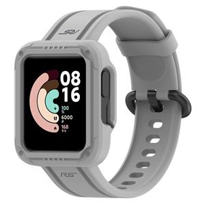 Strap-it Xiaomi Mi Watch Lite siliconen bandje met frame (grijs)