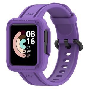 Strap-it Xiaomi Mi Watch Lite siliconen bandje met frame (paars)