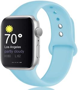 Strap-it Apple Watch Ultra silicone band (aqua blauw)