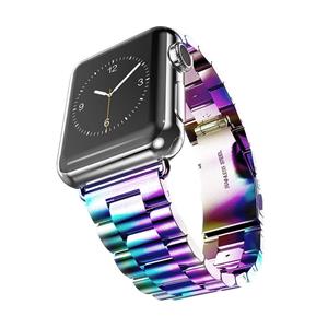 Strap-it Apple Watch Ultra stalen band (regenboog)