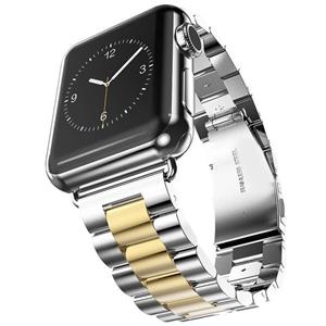 Strap-it Apple Watch Ultra stalen band (zilver/goud)