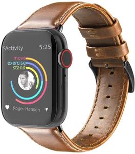 Strap-it Apple Watch Ultra leren bandje (bruin)