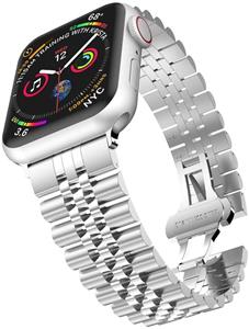 Strap-it Apple Watch Ultra Jubilee stalen band (zilver)