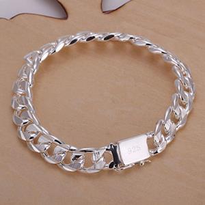 SaraMart New high-end women's men's thin 925 sterling silver pure white bracelet fashion jewelry men's gift 10mm square gems