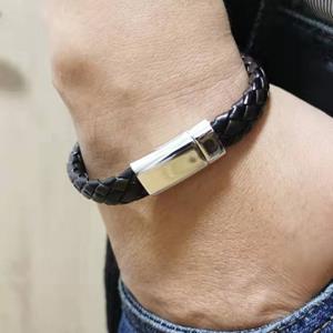 SaraMart Wide leather men's bracelet