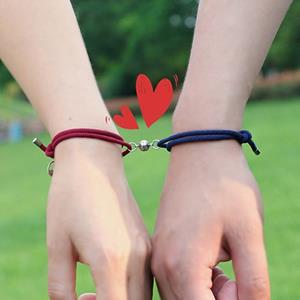 SaraMart MKENDN Couples Bracelets Best Friend Attract Women Men Bracelet Red blue rope weaving magnet attract long-distance love jewelry