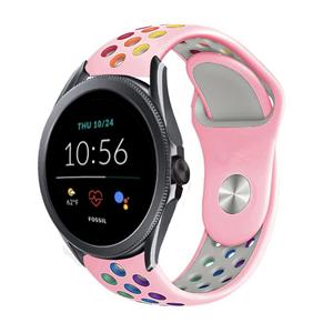 Strap-it Fossil Gen 5e - 44mm sport band (roze kleurrijk)