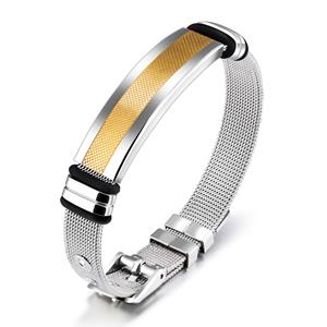 SaraMart Men's retro simple titanium steel adjustable bracelet