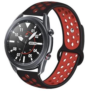 Strap-it Samsung Galaxy Watch 3 sport band 45mm (zwart/rood)