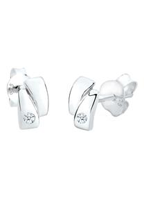 Elli DIAMONDS, Ohrringe Elegant Klassisch Geo Diamant 0.03 Ct. 925 Silber in weiß, Schmuck für Damen