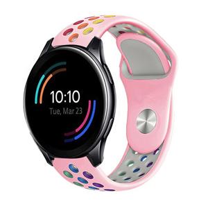 Strap-it OnePlus Watch sport band (roze/kleurrijk)