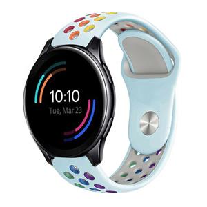 Strap-it OnePlus Watch sport band (lichtblauw/kleurrijk)