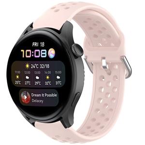 Strap-it Huawei Watch 3 (Pro) siliconen bandje met gaatjes (roze)