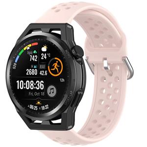 Strap-it Huawei Watch GT Runner siliconen bandje met gaatjes (roze)