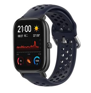 Strap-it Xiaomi Amazfit GTS siliconen bandje met gaatjes (donkerblauw)