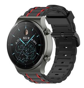 Strap-it Huawei Watch GT 2 Pro sport gesp band (zwart/rood)