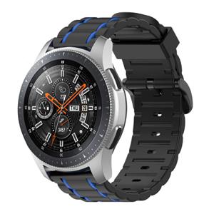 Strap-it Samsung Galaxy Watch 46mm sport gesp band (zwart/blauw)