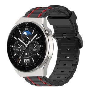 Strap-it Huawei Watch GT 3 Pro 46mm sport gesp band (zwart/rood)