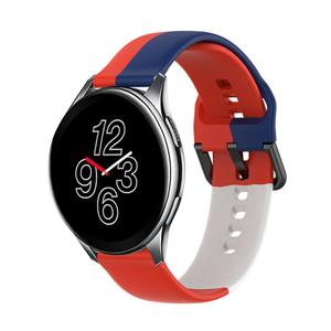 Strap-it OnePlus Watch triple sport band (rood-wit-blauw)