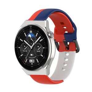 Strap-it Huawei Watch GT 3 Pro 46mm triple sport band (rood-wit-blauw)