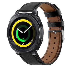 Strap-it Samsung Gear Sport bandje leer (strak-zwart)